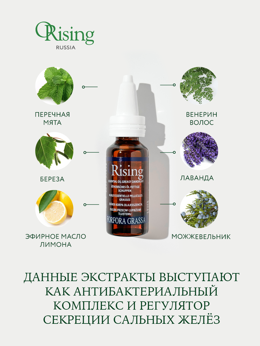 Эссенциальное масло против жирной перхоти Orising Essential Oil Greasy Dandruff Forfora