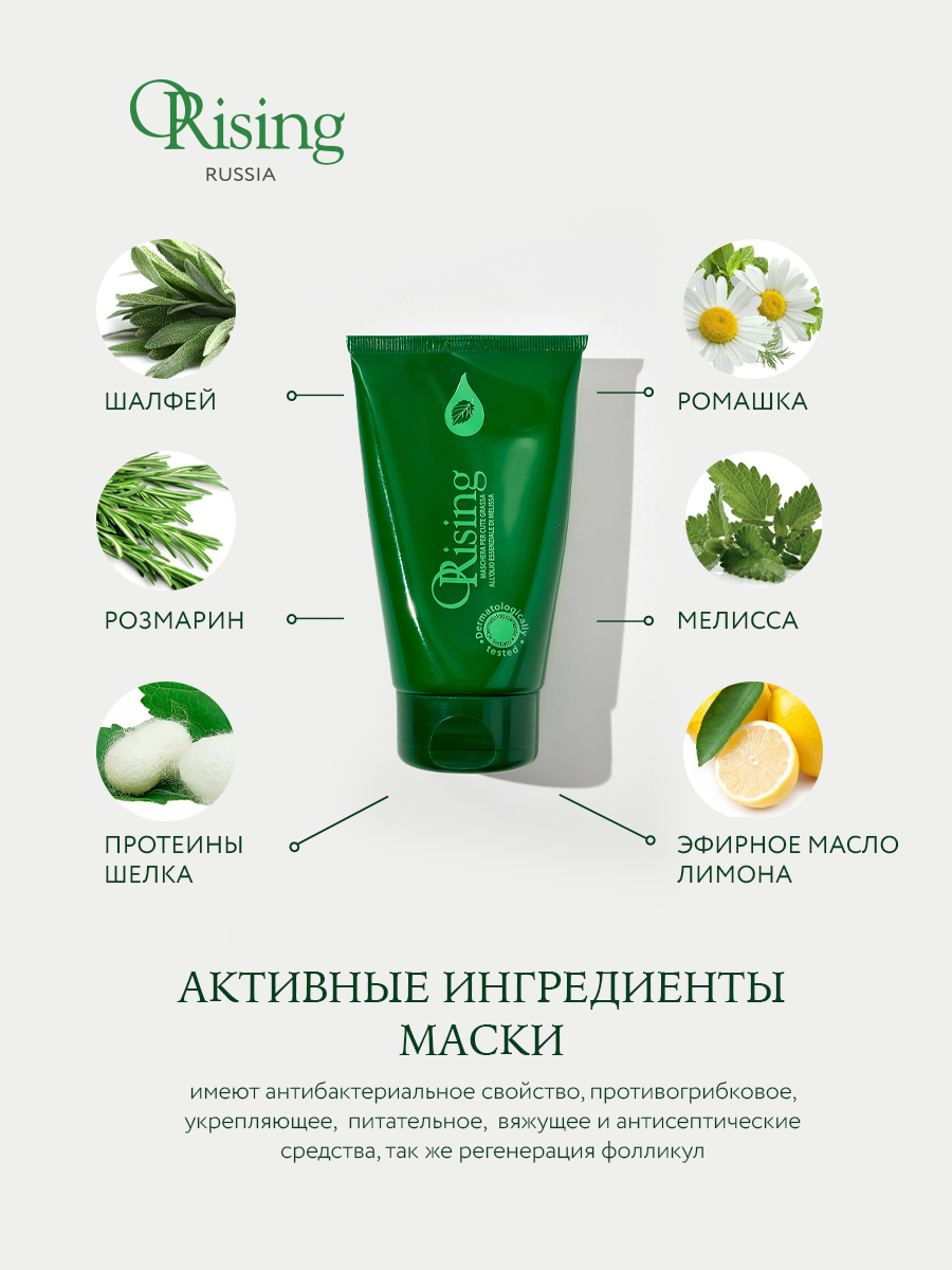 Фитоэссенциальная маска для жирных волос и кожи головы Orising Grassa Mask